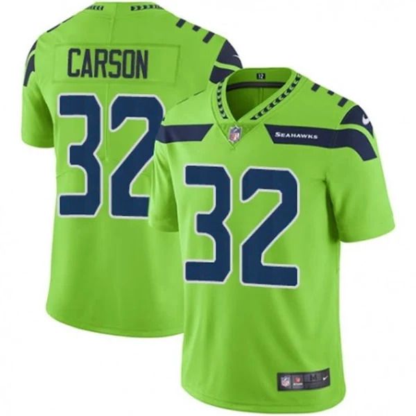 Men Seattle Seahawks 32 Chris Carson Nike Green Vapor Limited NFL Jersey